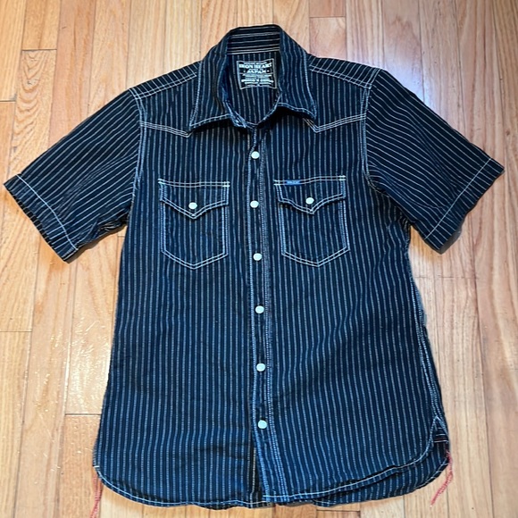 Iron Heart Other - Iron Heart IHSH-146 Black Pinstripe Shirt